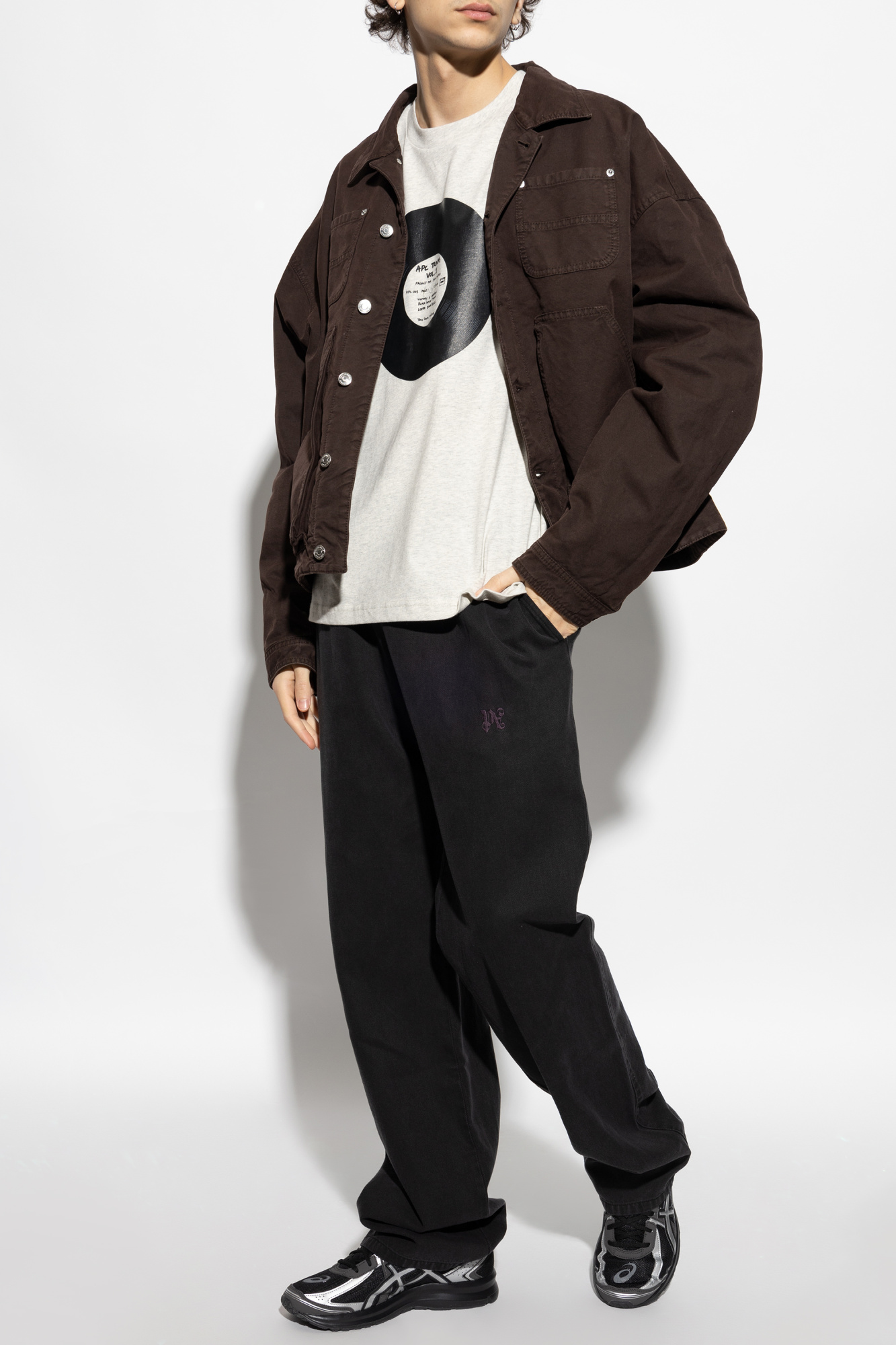 A.P.C｜ (Vinyl T-Shirt (COBQX M26484 PAA)) A.P.C. - Vinyl T-Shirt in Heathered Ecru – gravitypope